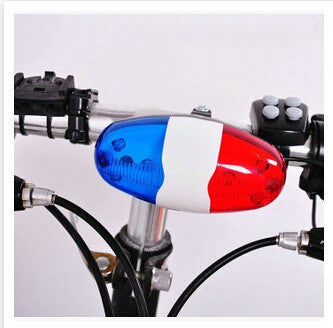 4-Tone Bike Electronic Horn & Alarm with Red-Blue LED Lights
