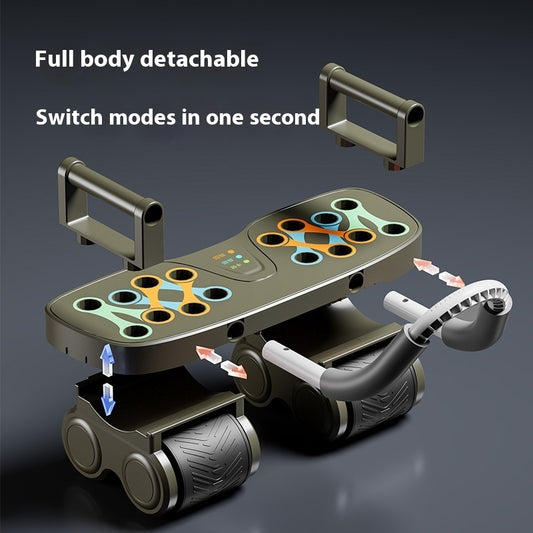 4-Wheel Ab Roller – Auto-Rebound Core & Abdominal Fitness Wheel