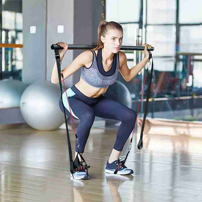 Pilates Bar Kit with Resistance Bands – Portable Home Gym Workout Set