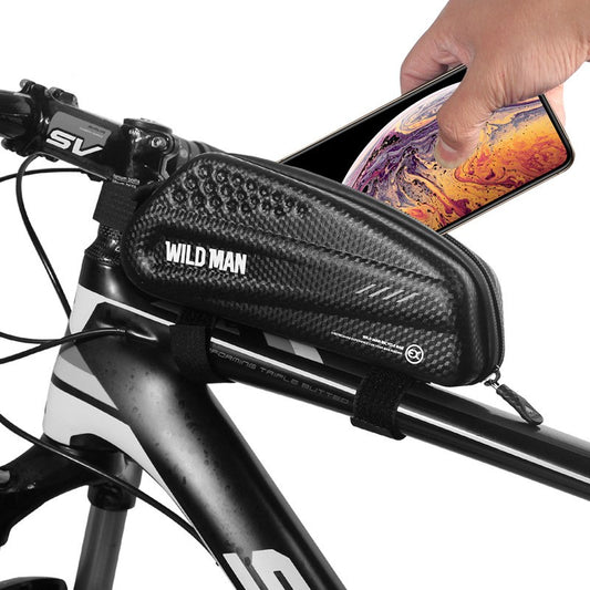 PU Leather Bike Saddle Bag – 1L Front Frame Bicycle Storage Bag