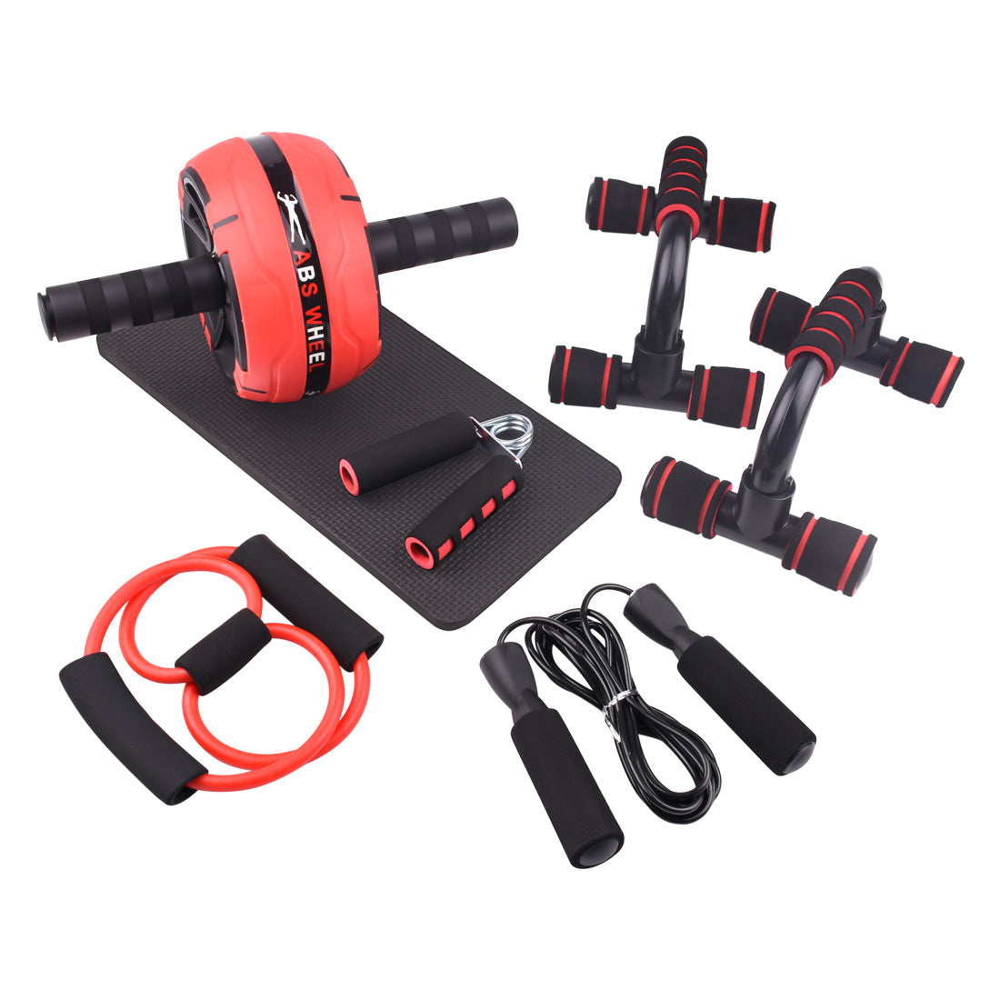 Push-Up Bar & Resistance Band Ab Workout Set – 6 or 7 Piece Home Gym Kit