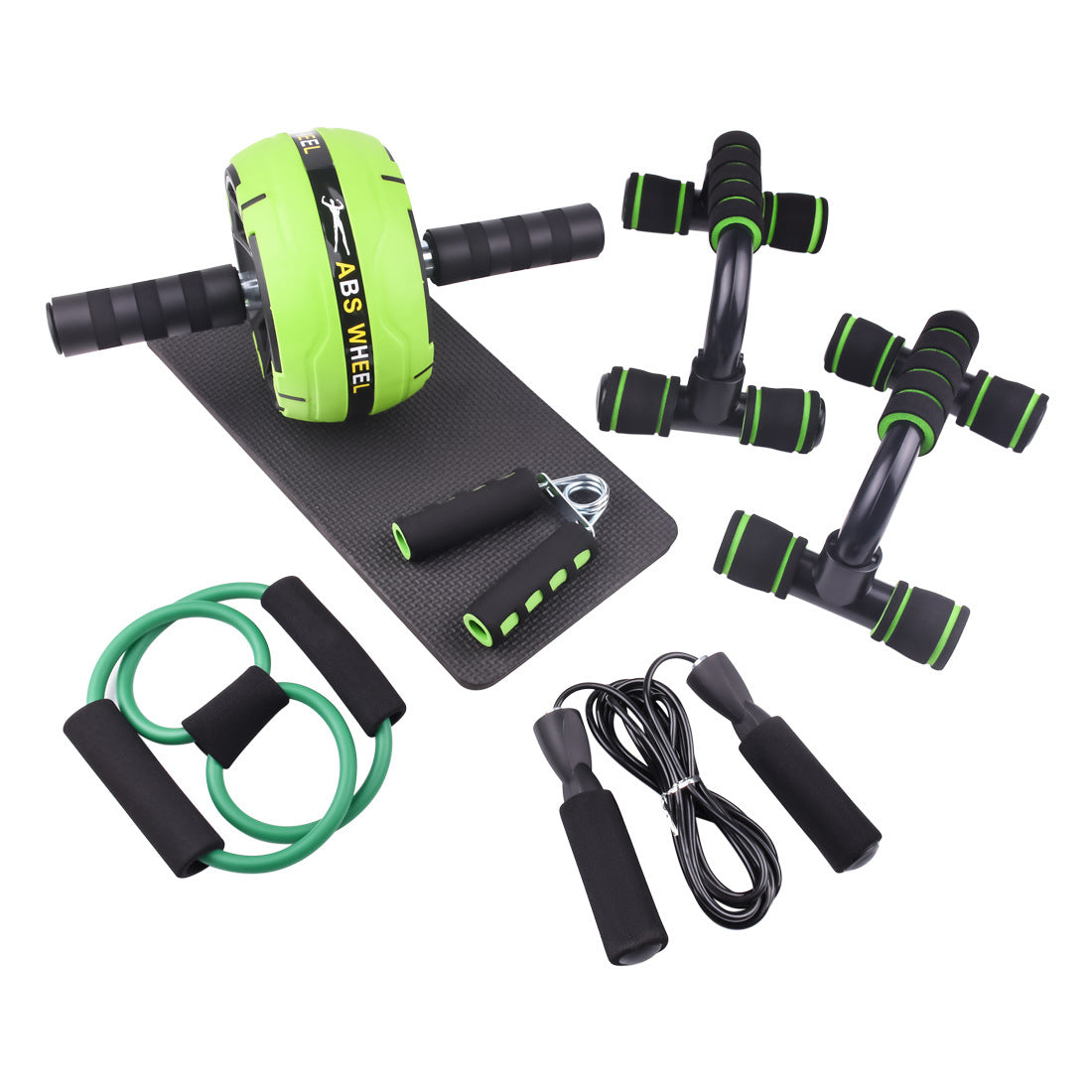 Push-Up Bar & Resistance Band Ab Workout Set – 6 or 7 Piece Home Gym Kit