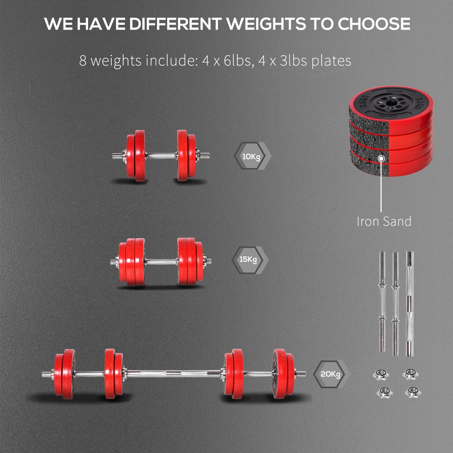 Adjustable Dumbbell & Barbell Set – 44 lbs Home Gym Weight Set