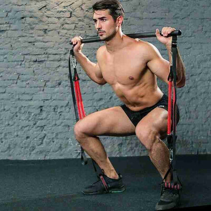 Pilates Bar Kit with Resistance Bands – Portable Home Gym Workout Set