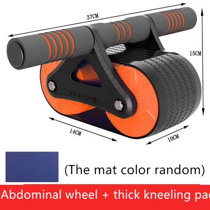 Auto-Rebound Ab Wheel Roller with Knee Pad – Double Wheel Core Trainer