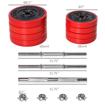 Adjustable Dumbbell & Barbell Set – 44 lbs Home Gym Weight Set