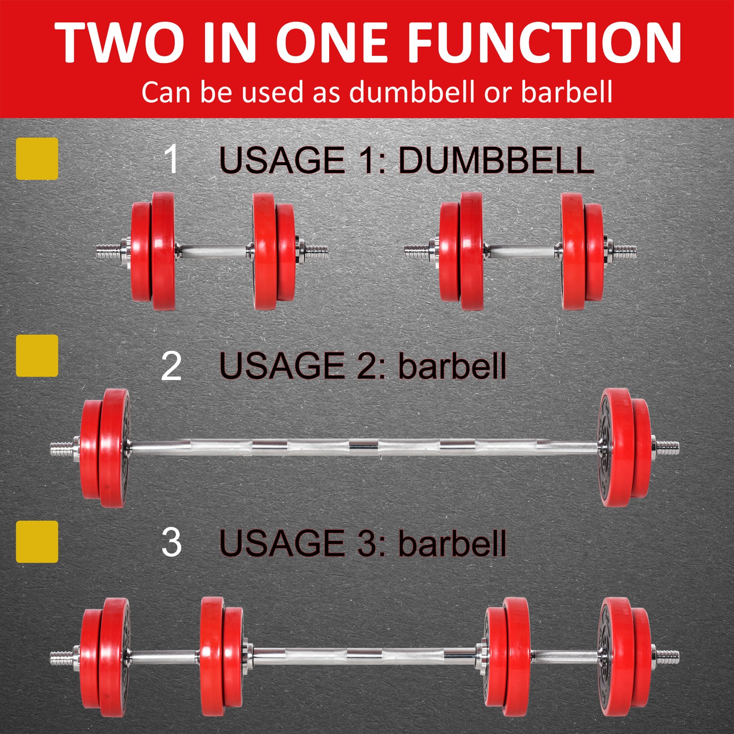 Adjustable Dumbbell & Barbell Set – 44 lbs Home Gym Weight Set
