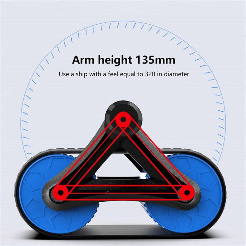 Auto-Rebound Ab Wheel Roller with Knee Pad – Double Wheel Core Trainer