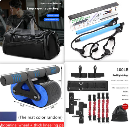 Auto-Rebound Ab Wheel Roller with Knee Pad – Double Wheel Core Trainer