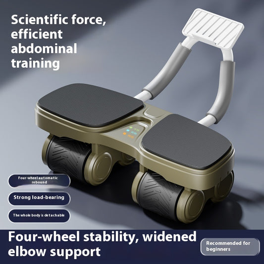 4-Wheel Ab Roller – Auto-Rebound Core & Abdominal Fitness Wheel