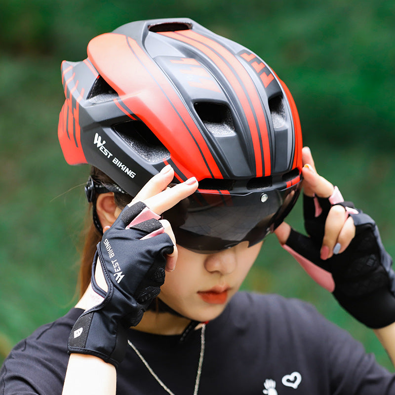 Mountain Bike Helmet with Integrated Goggles – Road & MTB Safety Gear
