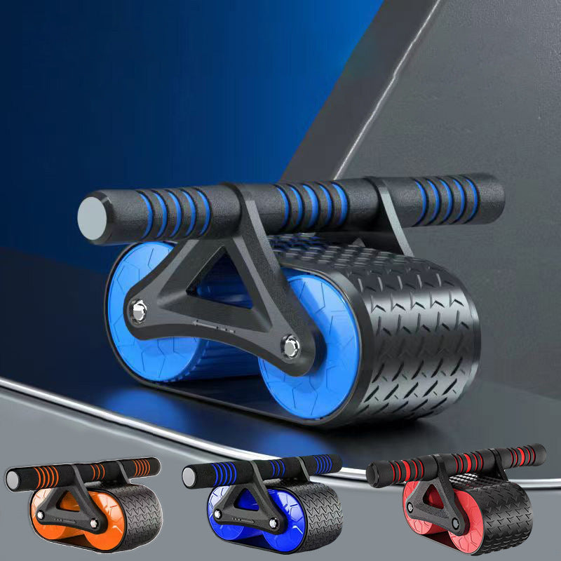 Auto-Rebound Ab Wheel Roller with Knee Pad – Double Wheel Core Trainer