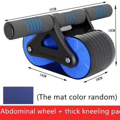 Auto-Rebound Ab Wheel Roller with Knee Pad – Double Wheel Core Trainer