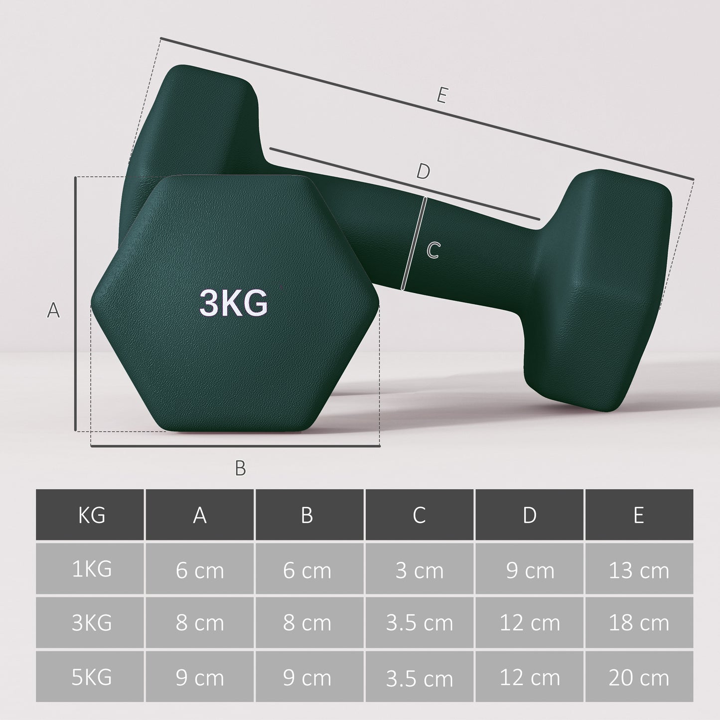 6-Piece Dumbbell Set with Convertible Kettlebell Rack – 1kg, 3kg & 5kg