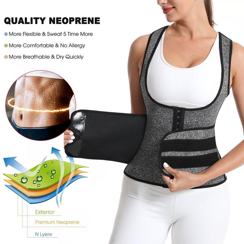 Women’s Waist Trainer & Shaping Vest – Neoprene Sweat Corset Cincher