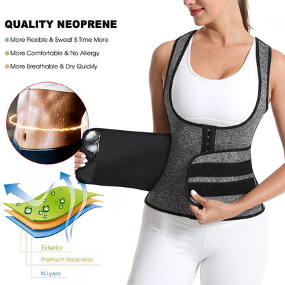 Women’s Waist Trainer & Shaping Vest – Neoprene Sweat Corset Cincher