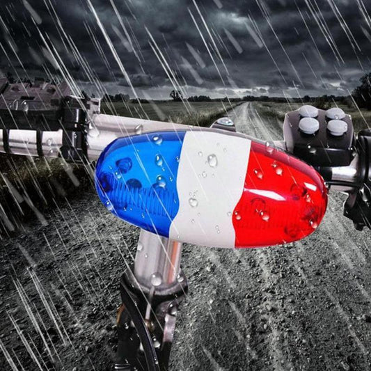 4-Tone Bike Electronic Horn & Alarm with Red-Blue LED Lights
