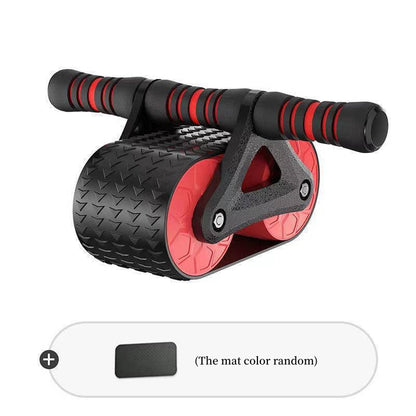 Auto-Rebound Ab Wheel Roller with Knee Pad – Double Wheel Core Trainer