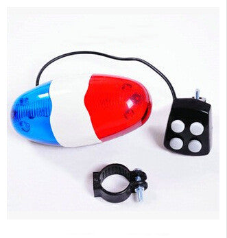 4-Tone Bike Electronic Horn & Alarm with Red-Blue LED Lights