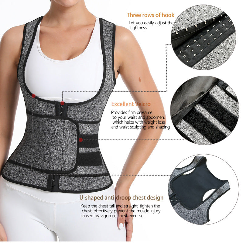 Women’s Waist Trainer & Shaping Vest – Neoprene Sweat Corset Cincher