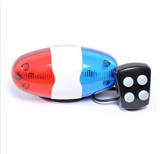 4-Tone Bike Electronic Horn & Alarm with Red-Blue LED Lights