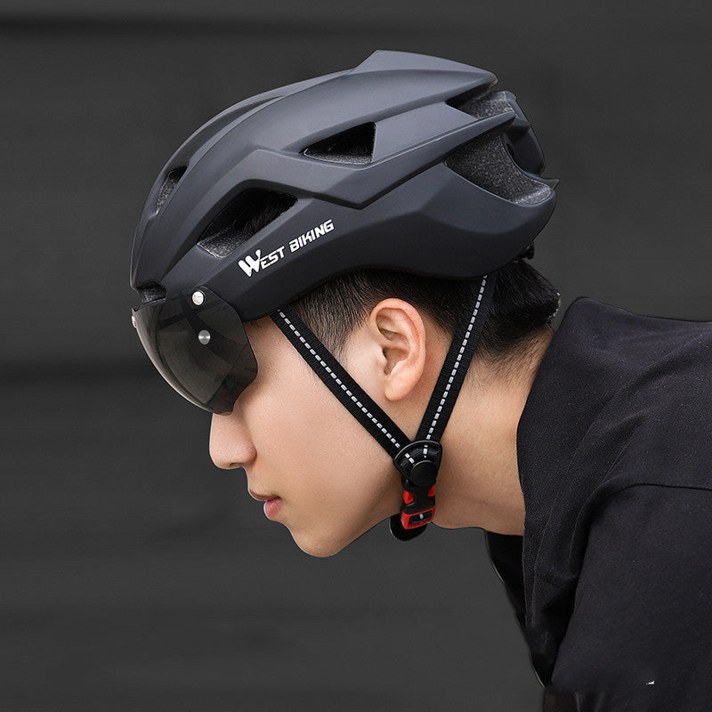 Mountain Bike Helmet with Integrated Goggles – Road & MTB Safety Gear