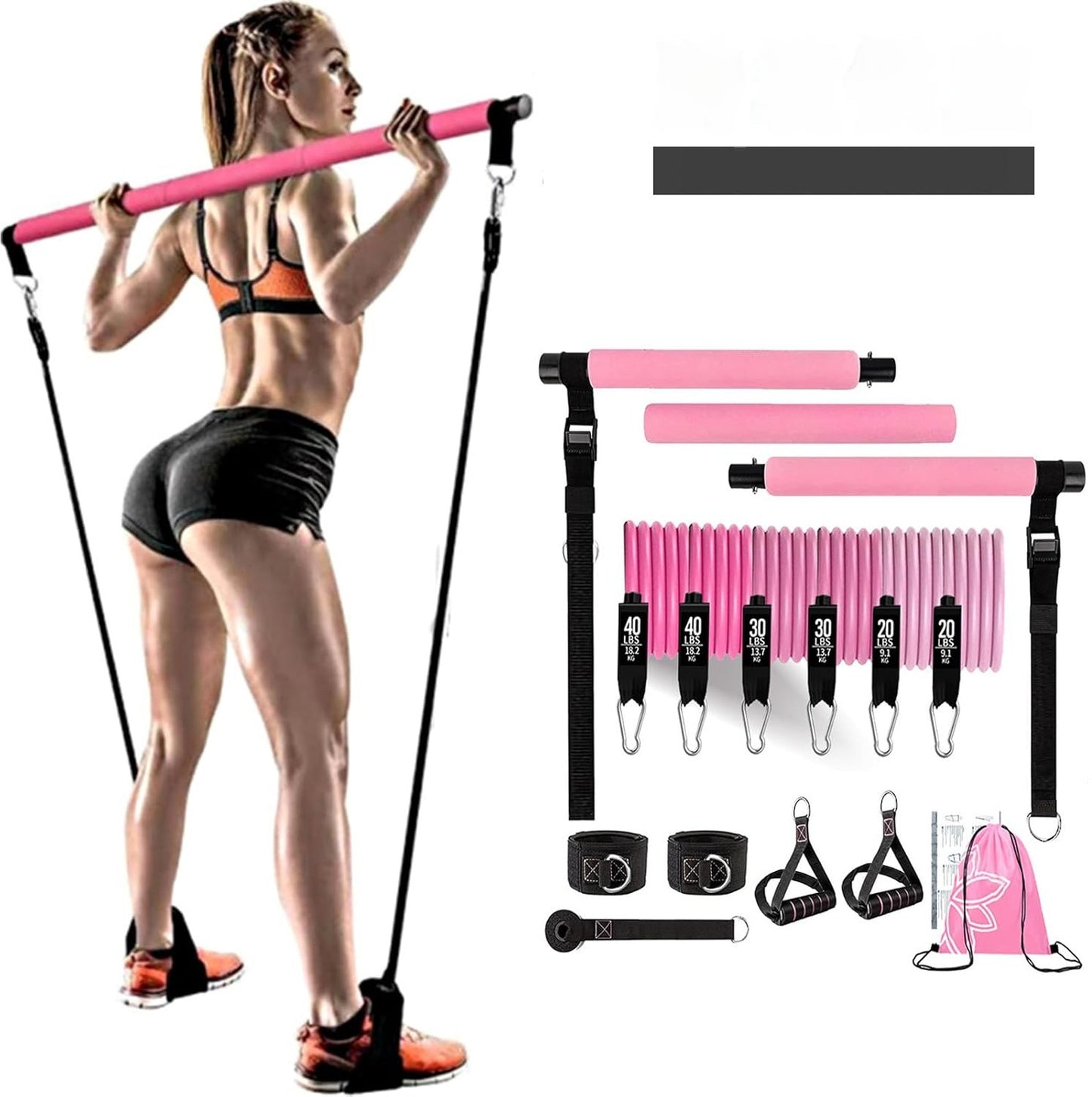 180 lbs Resistance Band Pull Rope Set – TPE Yoga & Fitness Strap